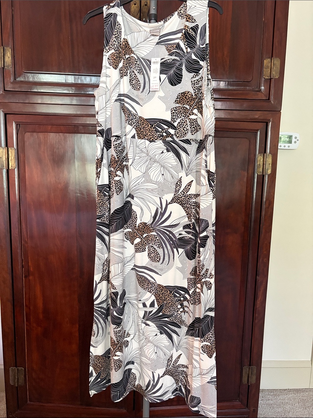 Chicos knit maxi leopard palm print. NWT 2p